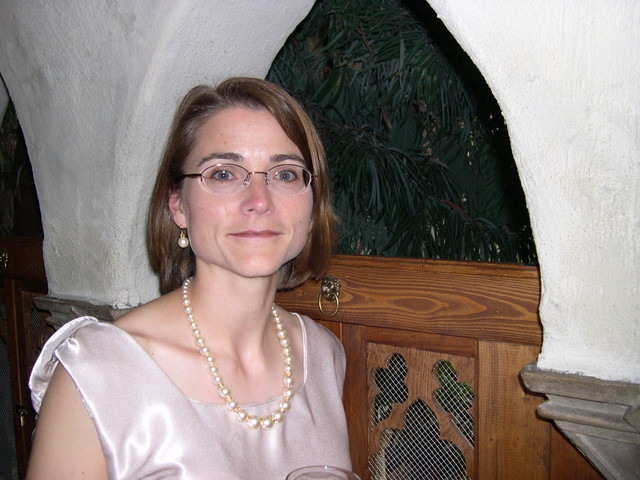 Kelly with glasses on in the alcove