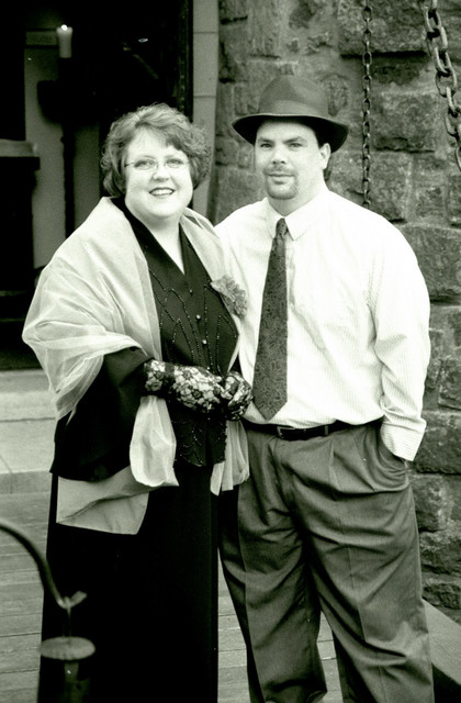 Sue and Jim Sibley at the drawbridge